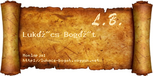 Lukács Bogát névjegykártya